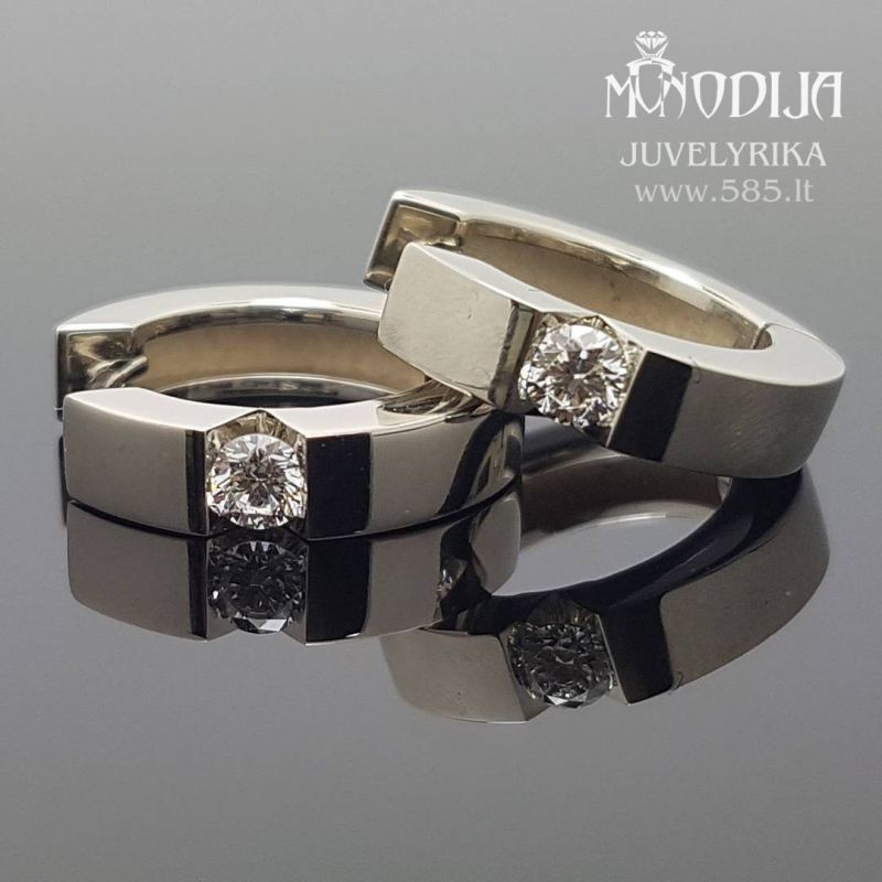 BALTO AUKSO RINKĖS SU BRILIANTAIS PO 0.15ct.  Kaina nuo 900€ - www.585.lt