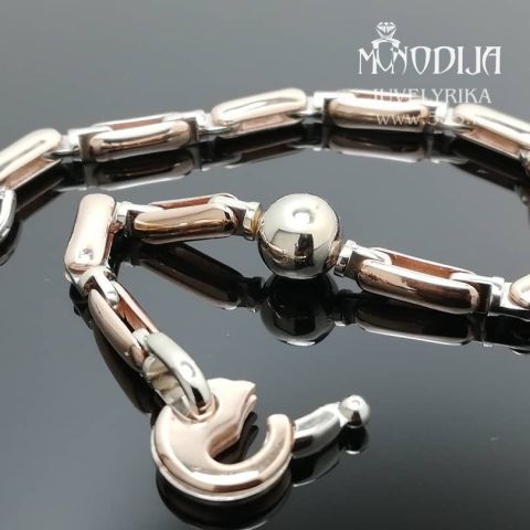 Moteriška auksinė apyrankė. Svoris 21g, ilgis 18.5cm.  Kaina nuo 900€