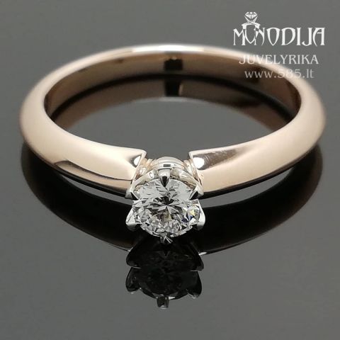 Sužadėtuvių žiedas su briliantu. Svoris 3g, briliantas 0.23ct. Kaina nuo 600€