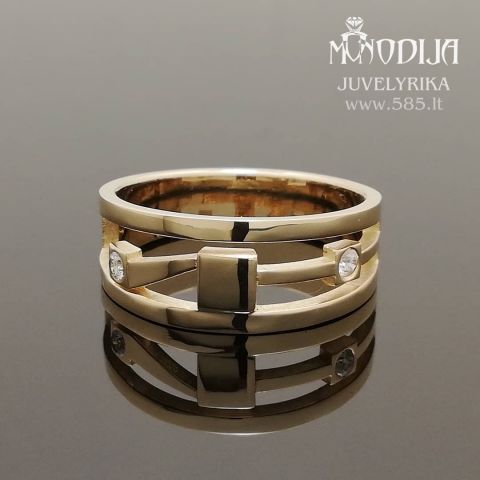 Vyriškas žiedas puoštas dviem briliantais po 0.05ct. Darbas nuo 250€