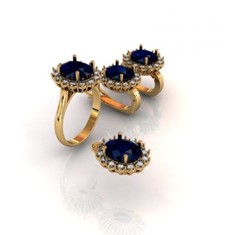 Žiedas, auskarai, pakabukas