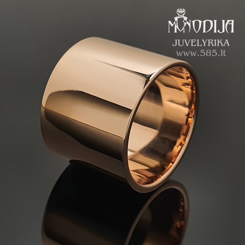 Modernus moteriškas, plotis 15mm
Svoris: 12g
Darbo kaina: 200€ - www.585.lt