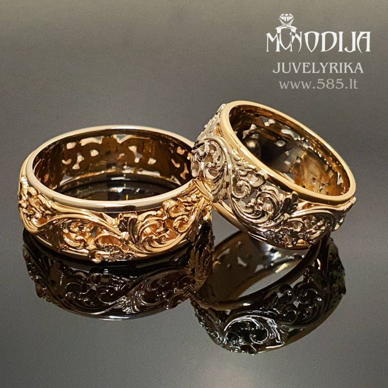 Balto-geltono aukso vestuviniai žiedai
Svoris: 15g
Darbo kaina: 700€
Kategorija: Prabangūs
Plotis: 8mm ir 8mm - www.585.lt