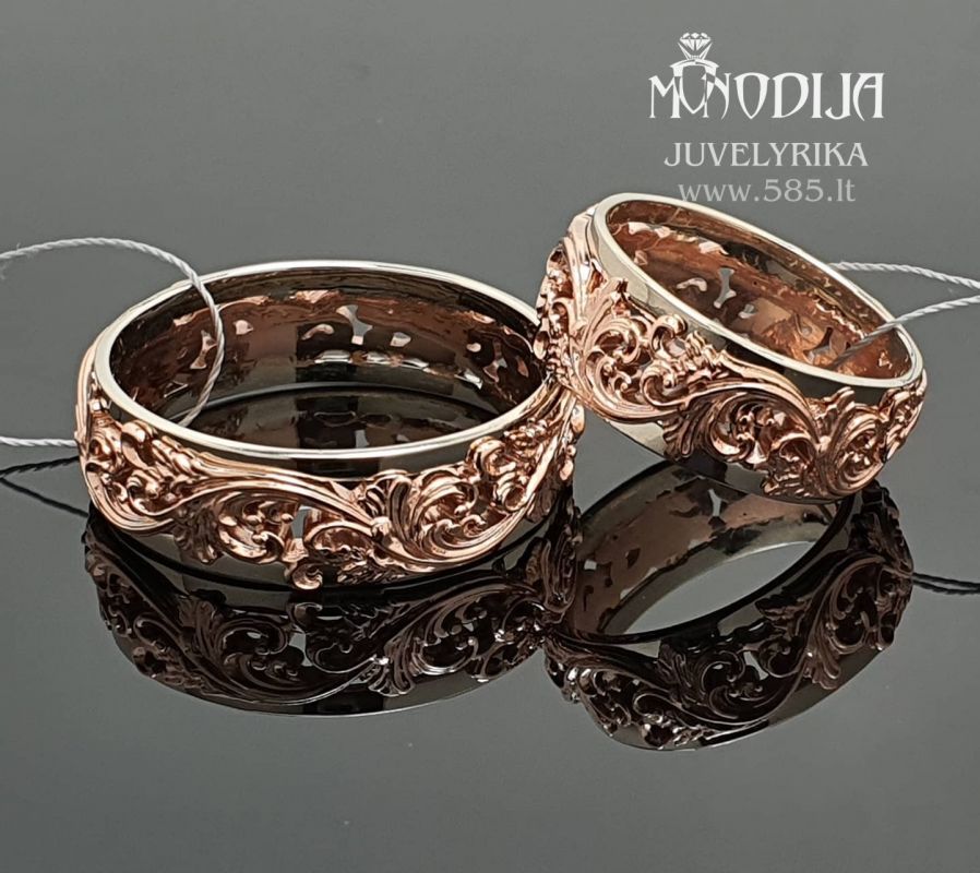 Balto-raudono aukso vestuviniai žiedai
Svoris: 15g
Darbo kaina: 700€
Kategorija: Prabangūs
Plotis: 8mm ir 8mm - www.585.lt