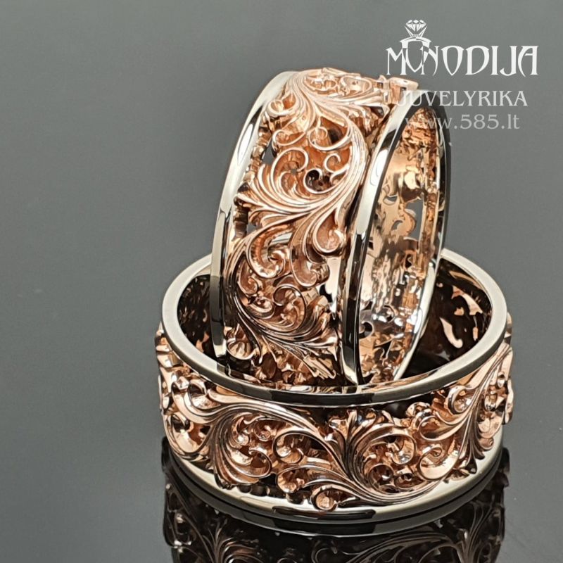 Prabangūs vestuviniai žiedai
Svoris: 15g
Darbo kaina: 700€
Plotis: 9mm - www.585.lt