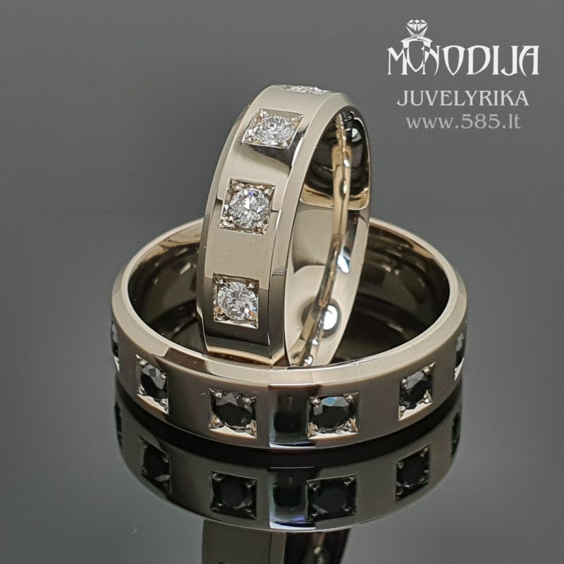 Balto aukso vestuviniai žiedai puošti briliantais ir deimantais
Svoris: 12g
Darbo kaina: 260€
Briliantai: 10*0.05ct-2.3mm
Deimantai: 12*0.07ct-2.5mm
Plotis: 5.5mm, 6mm - www.585.lt