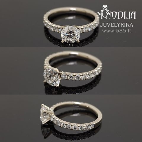 Sužadėtuvių žiedas su 1ct briliantu
Svoris: 2.5g
Briliantai: 1ct-6.3mm, 18vnt po 0.03ct-2mm
Darbo kaina: 300€

 #diamond #suzadetuviuziedas #ziedas